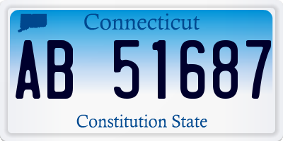 CT license plate AB51687