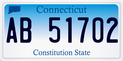 CT license plate AB51702