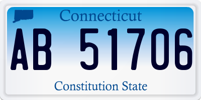 CT license plate AB51706