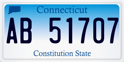 CT license plate AB51707