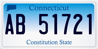 CT license plate AB51721