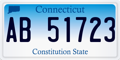 CT license plate AB51723