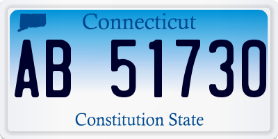 CT license plate AB51730