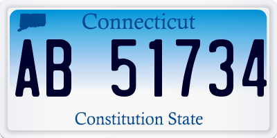 CT license plate AB51734