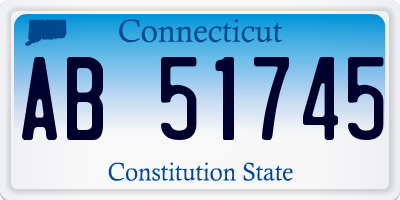 CT license plate AB51745