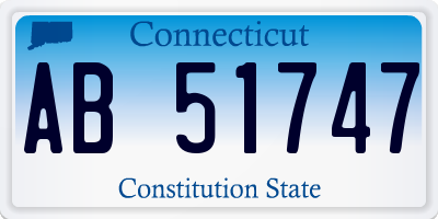 CT license plate AB51747