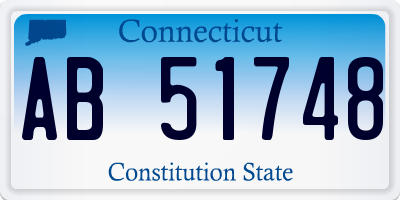 CT license plate AB51748