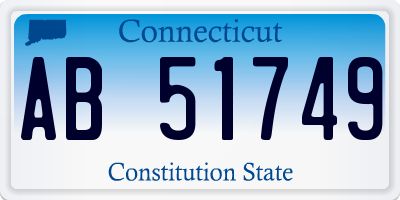 CT license plate AB51749