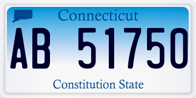 CT license plate AB51750