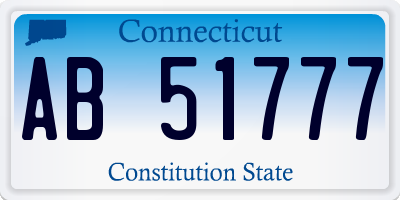 CT license plate AB51777