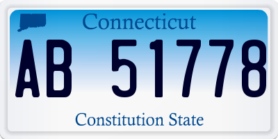 CT license plate AB51778