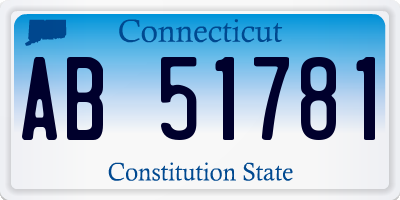 CT license plate AB51781