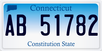 CT license plate AB51782