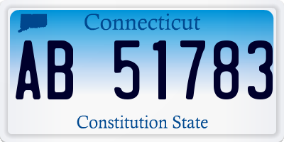 CT license plate AB51783