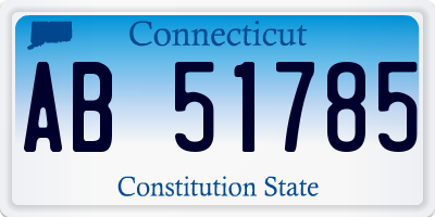 CT license plate AB51785