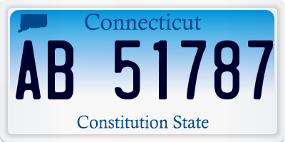 CT license plate AB51787