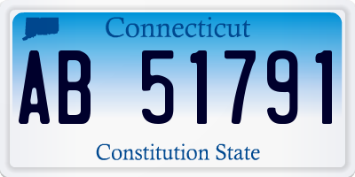 CT license plate AB51791