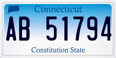 CT license plate AB51794