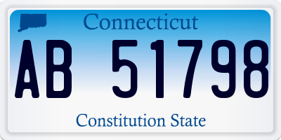 CT license plate AB51798