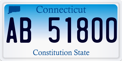 CT license plate AB51800