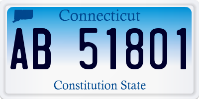 CT license plate AB51801