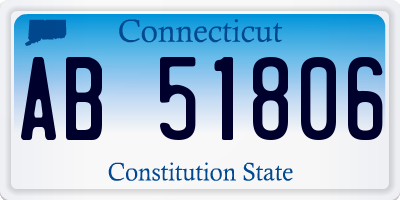 CT license plate AB51806