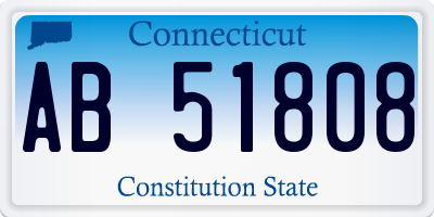 CT license plate AB51808