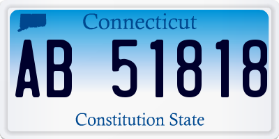 CT license plate AB51818