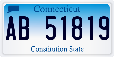 CT license plate AB51819