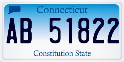 CT license plate AB51822