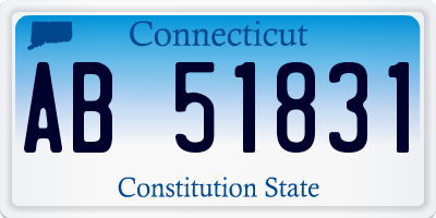 CT license plate AB51831