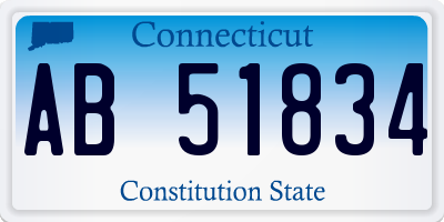 CT license plate AB51834