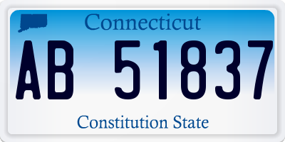 CT license plate AB51837