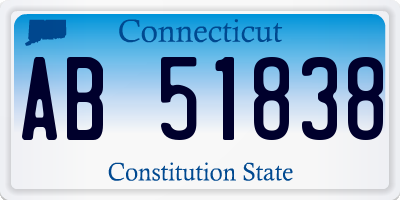 CT license plate AB51838