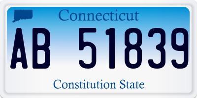 CT license plate AB51839