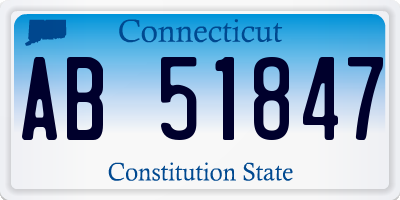 CT license plate AB51847