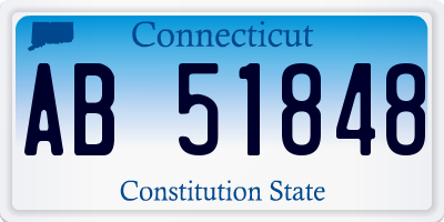 CT license plate AB51848