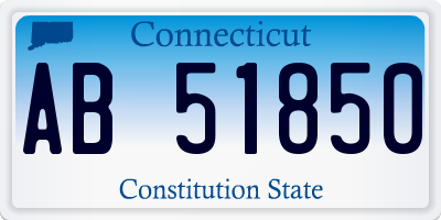 CT license plate AB51850