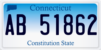 CT license plate AB51862