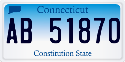 CT license plate AB51870