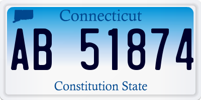 CT license plate AB51874