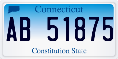 CT license plate AB51875