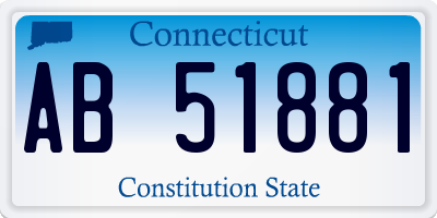 CT license plate AB51881