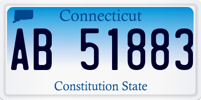 CT license plate AB51883