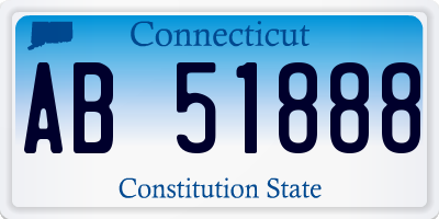 CT license plate AB51888