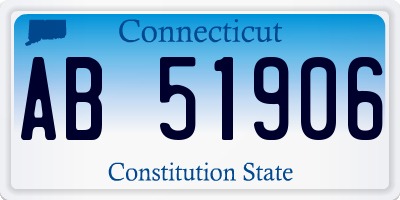 CT license plate AB51906