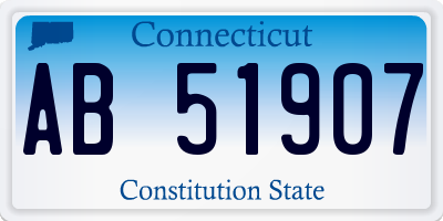 CT license plate AB51907