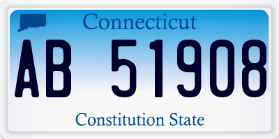 CT license plate AB51908