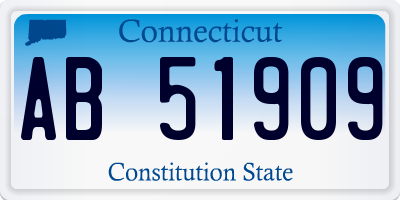 CT license plate AB51909