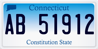 CT license plate AB51912